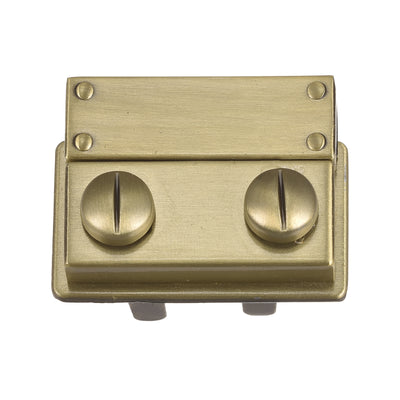 Harfington Uxcell Turn Lock Clasp 39mm x 28mm Zinc Alloy Purse Closure Thumb Lock(Bronze)