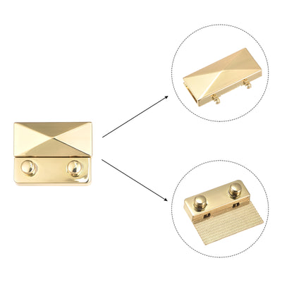 Harfington Uxcell Turn Lock Clasp 44mm x 35mm Alloy Purse Closure Thumb Lock(Light Gold)