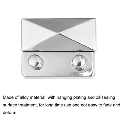Harfington Uxcell Turn Lock Clasp 44mm x 35mm Alloy Purse Closure Thumb Lock(Silver Tone)