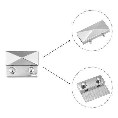 Harfington Uxcell Turn Lock Clasp 44mm x 35mm Alloy Purse Closure Thumb Lock(Silver Tone)