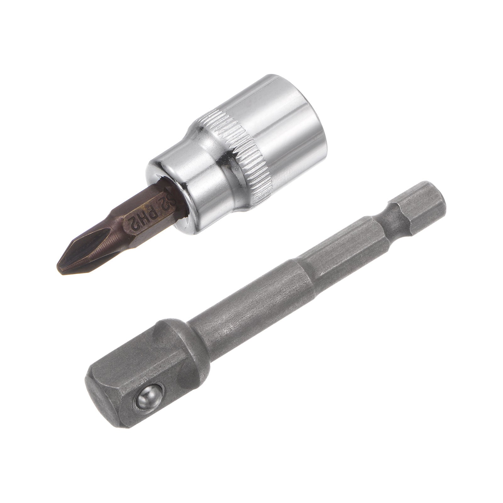 Uxcell PH2 Phillips Bit Socket, 3/8" Drive 1.89" Length W Hex Shank ...