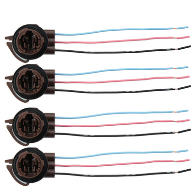 Harfington 4pcs 3157 Pigtail Socket Wire Wiring Harness Adapter Connector for Car LED Headlight Tail Light Turn Signal Light Retrofit