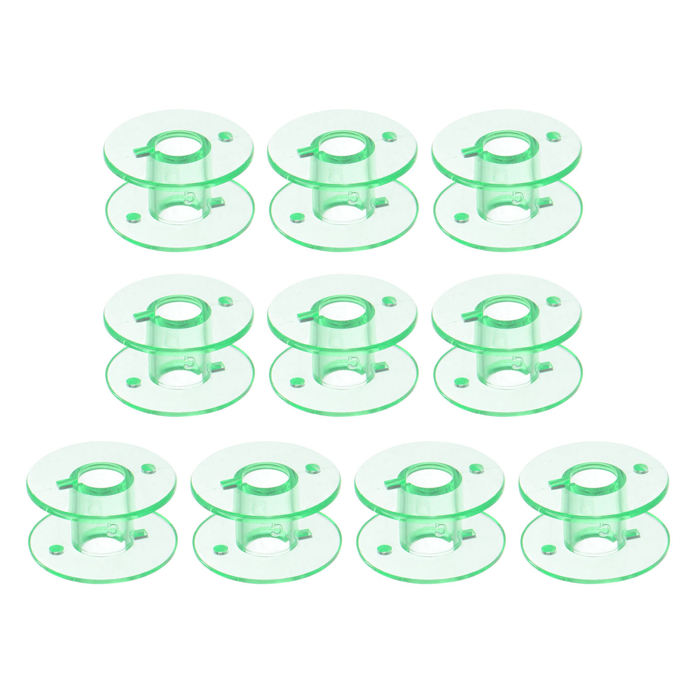 Harfington 200pcs Plastic Bobbins Standard Sizes for Multi-function Sewing Machine, Green
