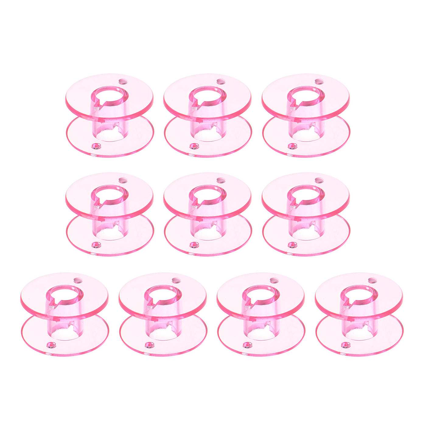 Harfington 100pcs Plastic Bobbins Standard Sizes for Multi-function Sewing Machine, Pink