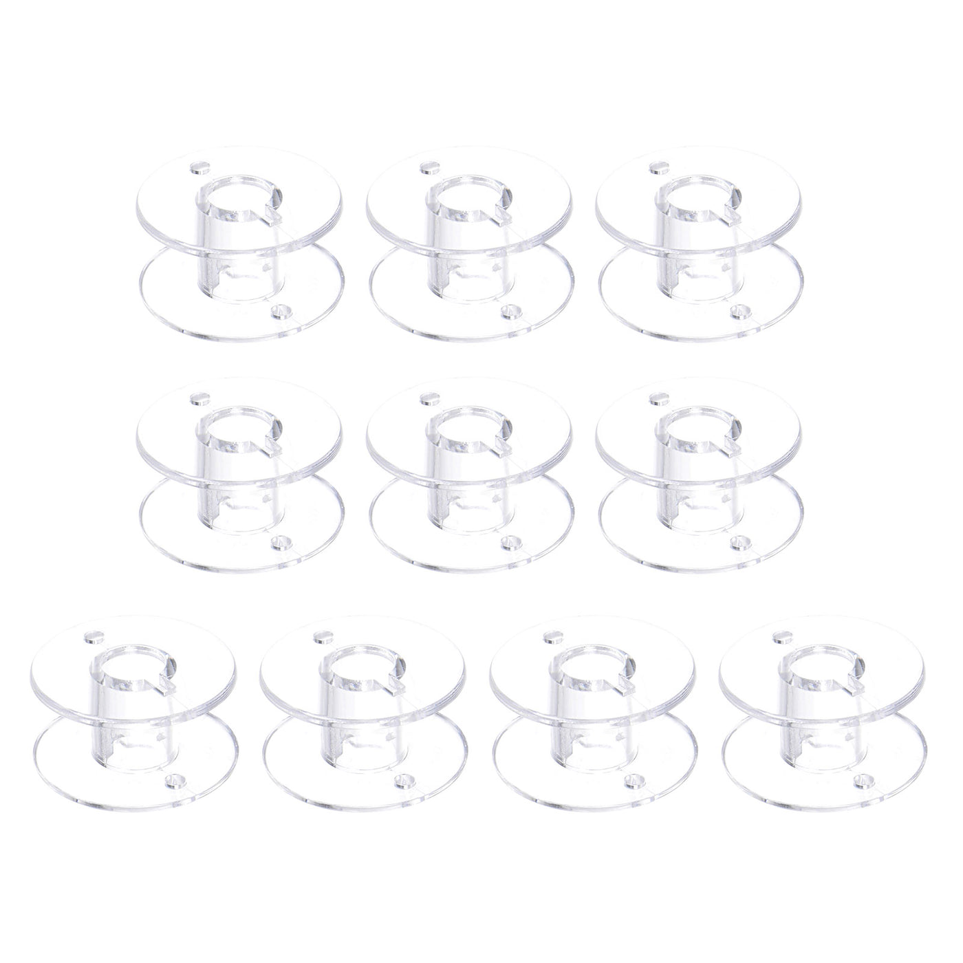Harfington 50pcs Plastic Bobbins Standard Sizes for Multi-function Sewing Machine, Clear