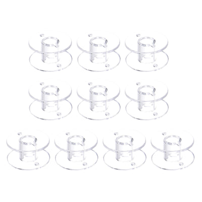 Harfington 100pcs Plastic Bobbins Standard Sizes for Multi-function Sewing Machine, Clear
