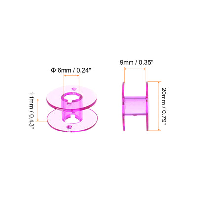 Harfington 50pcs Plastic Bobbins Standard Sizes for Multi-function Sewing Machine, Purple