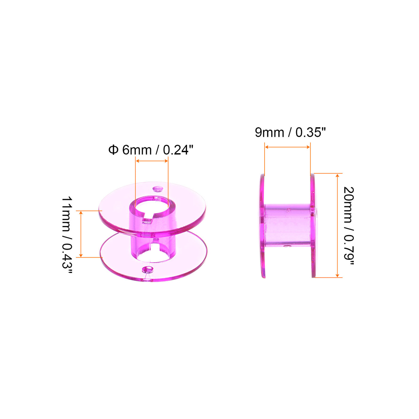 Harfington 100pcs Plastic Bobbins Standard Sizes for Multi-function Sewing Machine, Purple