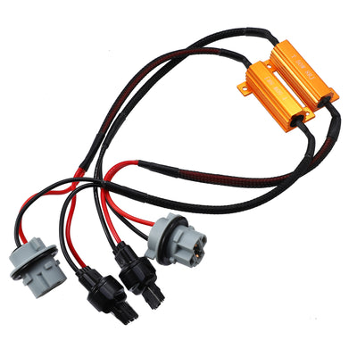 X AUTOHAUX 2pcs 7440 992A T20 DC 12V Error Free Load Resistor Wiring Harness Adapters Decoder for LED Headlight Daytime Running Light Turn Signal Light