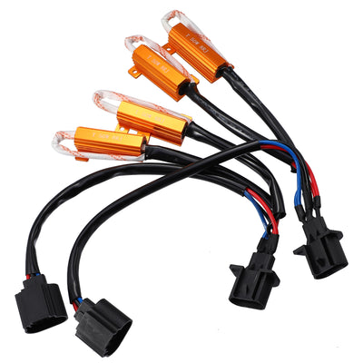 X AUTOHAUX 2pcs H13 9008 DC 12V Error Free Load Resistor Wiring Harness Adapters Decoder for LED Headlight High Low Beam