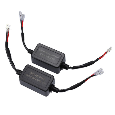 X AUTOHAUX 2pcs H1 H3 DC12-24V Error Free Load Resistor Wiring Harness Adapters Decoder for LED Headlight Daytime Running Light Turn Signal Light