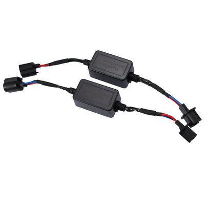 X AUTOHAUX 2pcs H13 9008 Error Free Load Resistor Wiring Harness Adapters Decoder for LED Headlight High Low Beam