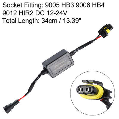 Harfington 2pcs 9005 HB3 9006 HB4 9012 HIR2 Error Free Load Resistor Wiring Harness Adapters Decoder for LED Headlight Daytime Running Fog Light