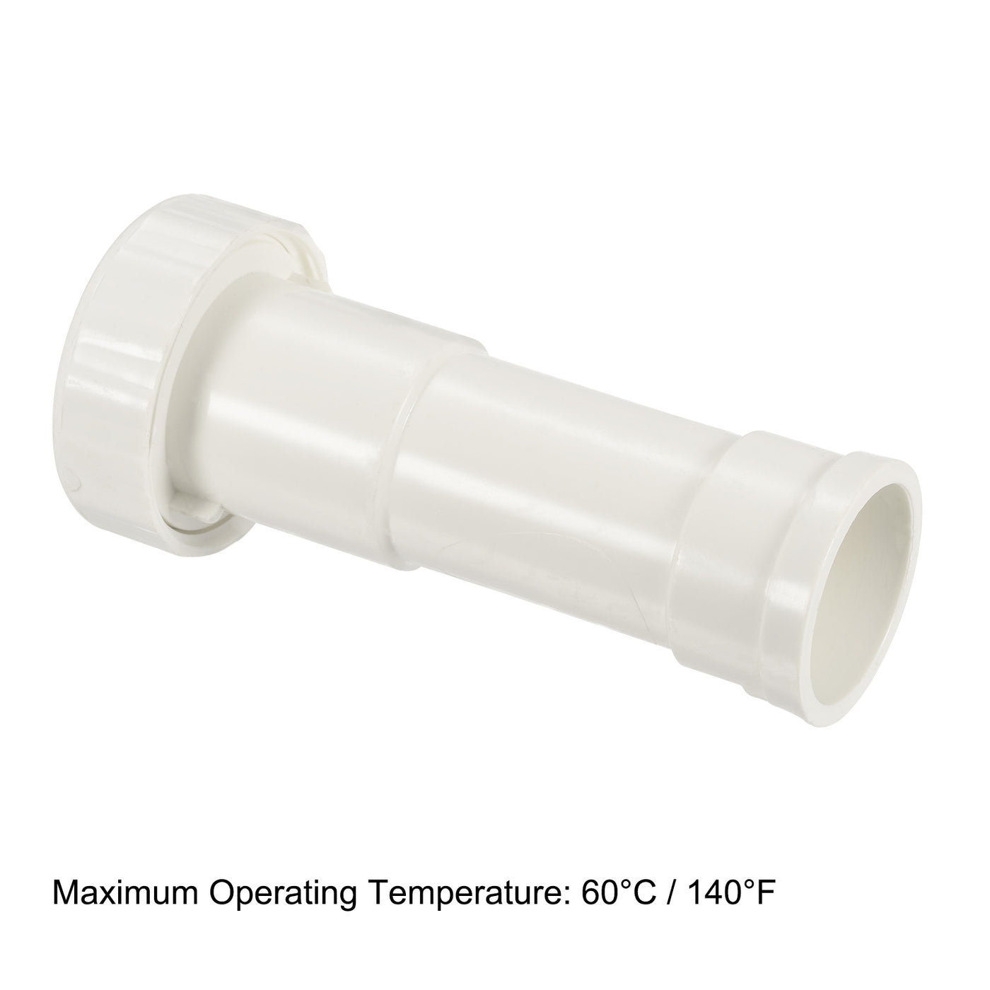 Harfington 1.3" ID x 4.7" L Flanged Tailpiece, PVC Plastic Direct Connect Tube for Kitchen Bathroom Tubular Drain Pipe Connections, White