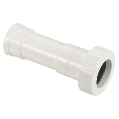 Harfington 1.3" ID x 4.7" L Flanged Tailpiece, PVC Plastic Direct Connect Tube for Kitchen Bathroom Tubular Drain Pipe Connections, White