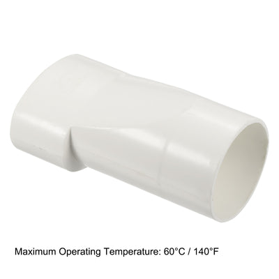 Harfington 2.3" x 1.4" Socket 4.29" Length PVC Pipe Fitting, Tube Coupling Adapter for Greenhouse Shed Home Industrial Connection, White