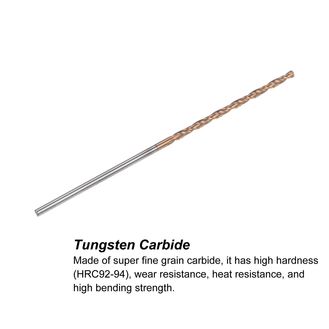 Harfington Titanium Coated Tungsten Carbide Twist Drill Bits Spiral Flutes Tool