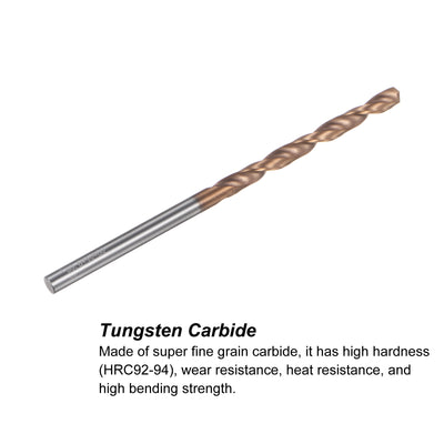 Harfington Uxcell 5.5mm Dia 80mm Length Titanium Coated K35 Tungsten Carbide Twist Drill Bit