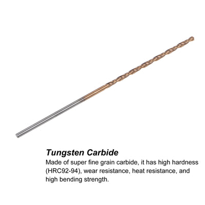 Harfington Uxcell 2.3mm Dia 100mm Length Titanium Coated K35 Tungsten Carbide Twist Drill Bit