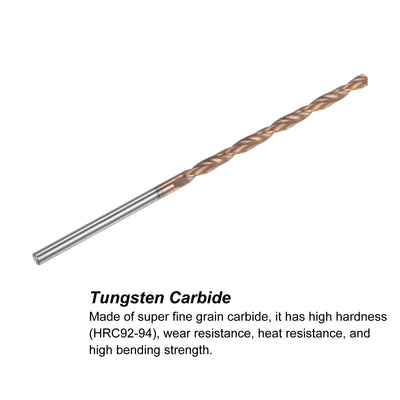 Harfington Uxcell 3.5mm Dia 100mm Length Titanium Coated K35 Tungsten Carbide Twist Drill Bit