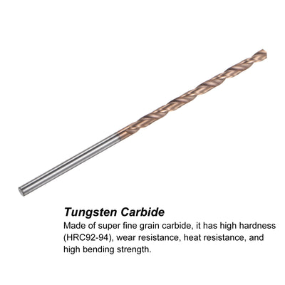 Harfington Uxcell 3.6mm Dia 100mm Length Titanium Coated K35 Tungsten Carbide Twist Drill Bit