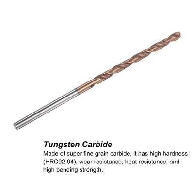 Harfington Uxcell 3.9mm Dia 100mm Length Titanium Coated K35 Tungsten Carbide Twist Drill Bit