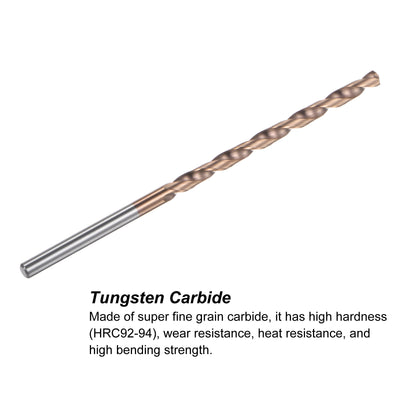 Harfington Uxcell 4mm Dia 100mm Length Titanium Coated K35 Tungsten Carbide Twist Drill Bit
