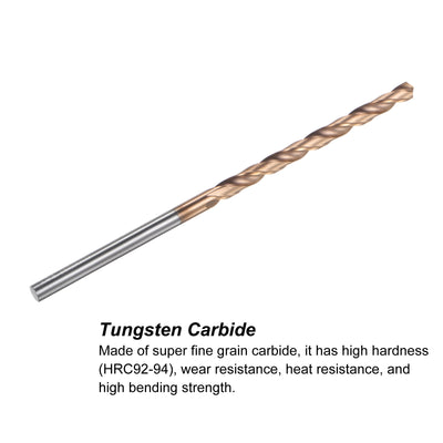 Harfington Uxcell 4.1mm Dia 100mm Length Titanium Coated K35 Tungsten Carbide Twist Drill Bit