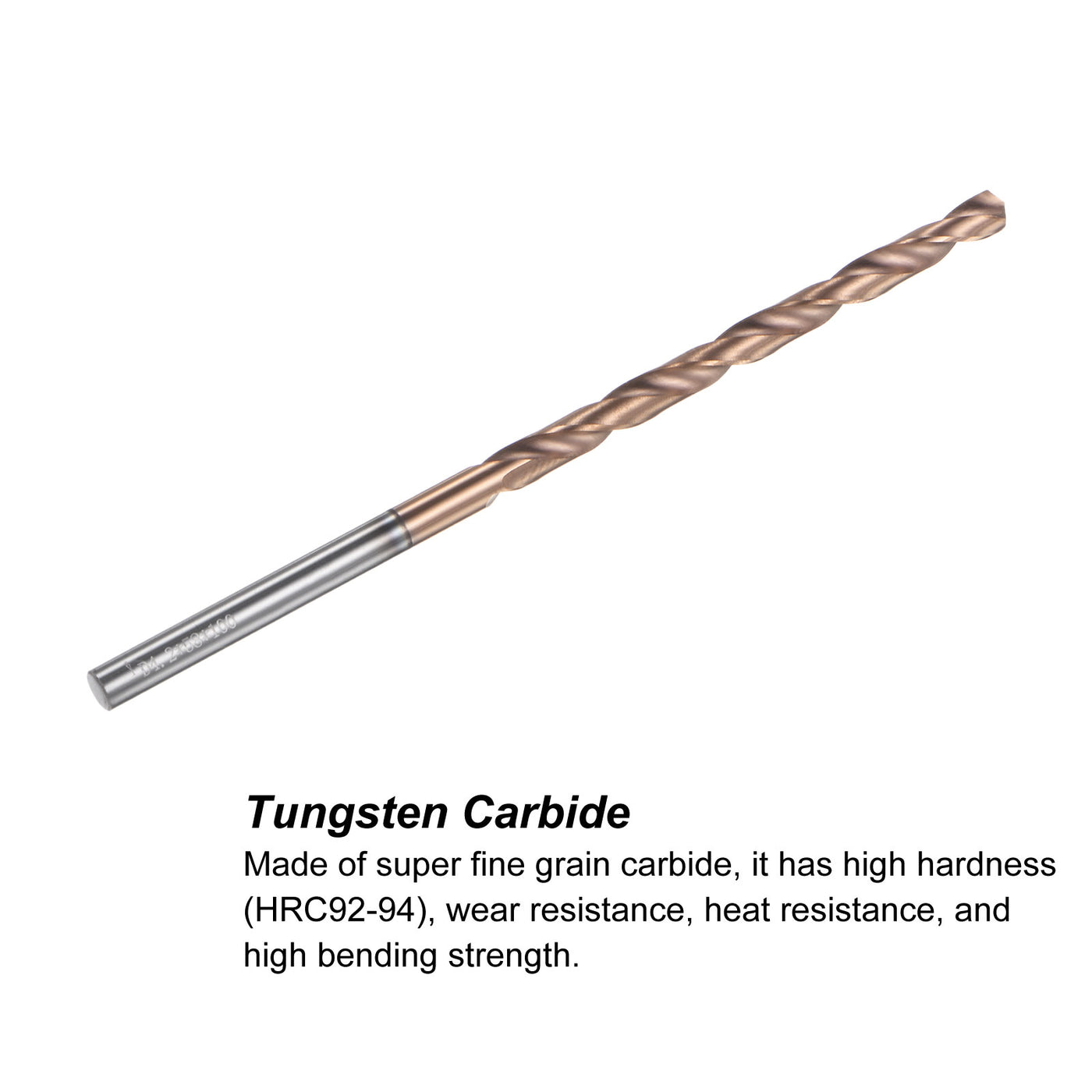 uxcell Uxcell 4.2mm Dia 100mm Length Titanium Coated K35 Tungsten Carbide Twist Drill Bit