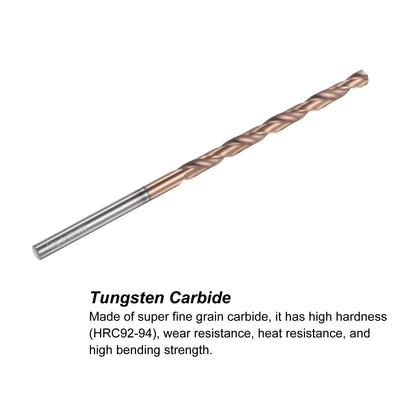 Harfington Uxcell 4.2mm Dia 100mm Length Titanium Coated K35 Tungsten Carbide Twist Drill Bit