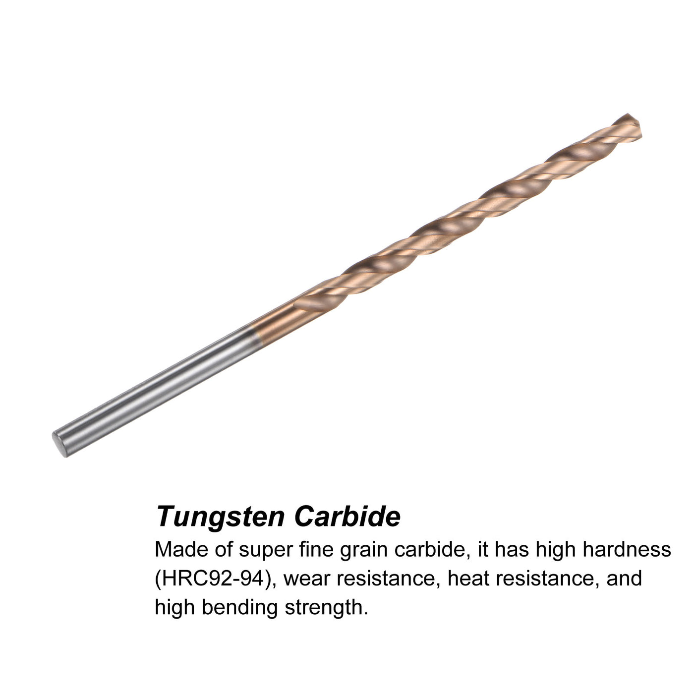 uxcell Uxcell 4.3mm Dia 100mm Length Titanium Coated K35 Tungsten Carbide Twist Drill Bit