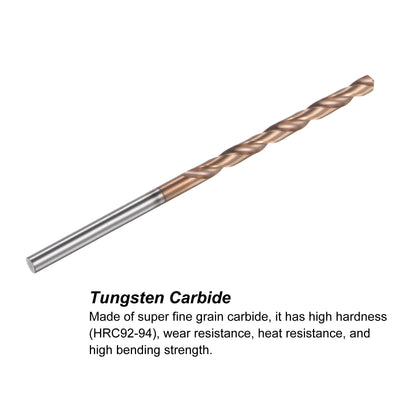 Harfington Uxcell 4.4mm Dia 100mm Length Titanium Coated K35 Tungsten Carbide Twist Drill Bit