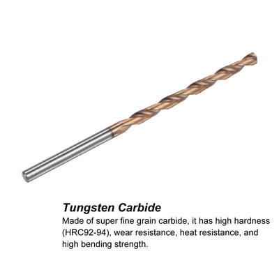 Harfington Uxcell 4.5mm Dia 100mm Length Titanium Coated K35 Tungsten Carbide Twist Drill Bit