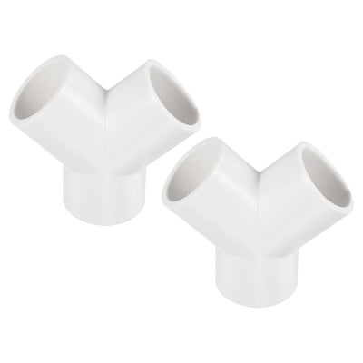 Harfington 25mm PVC Pipe Fittings 2pcs 3 Way Y Shape Water Joint Connectors Adapters