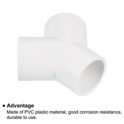 Harfington 32mm PVC Pipe Fittings 3 Way Y Shape Water Joint Connectors Adapters
