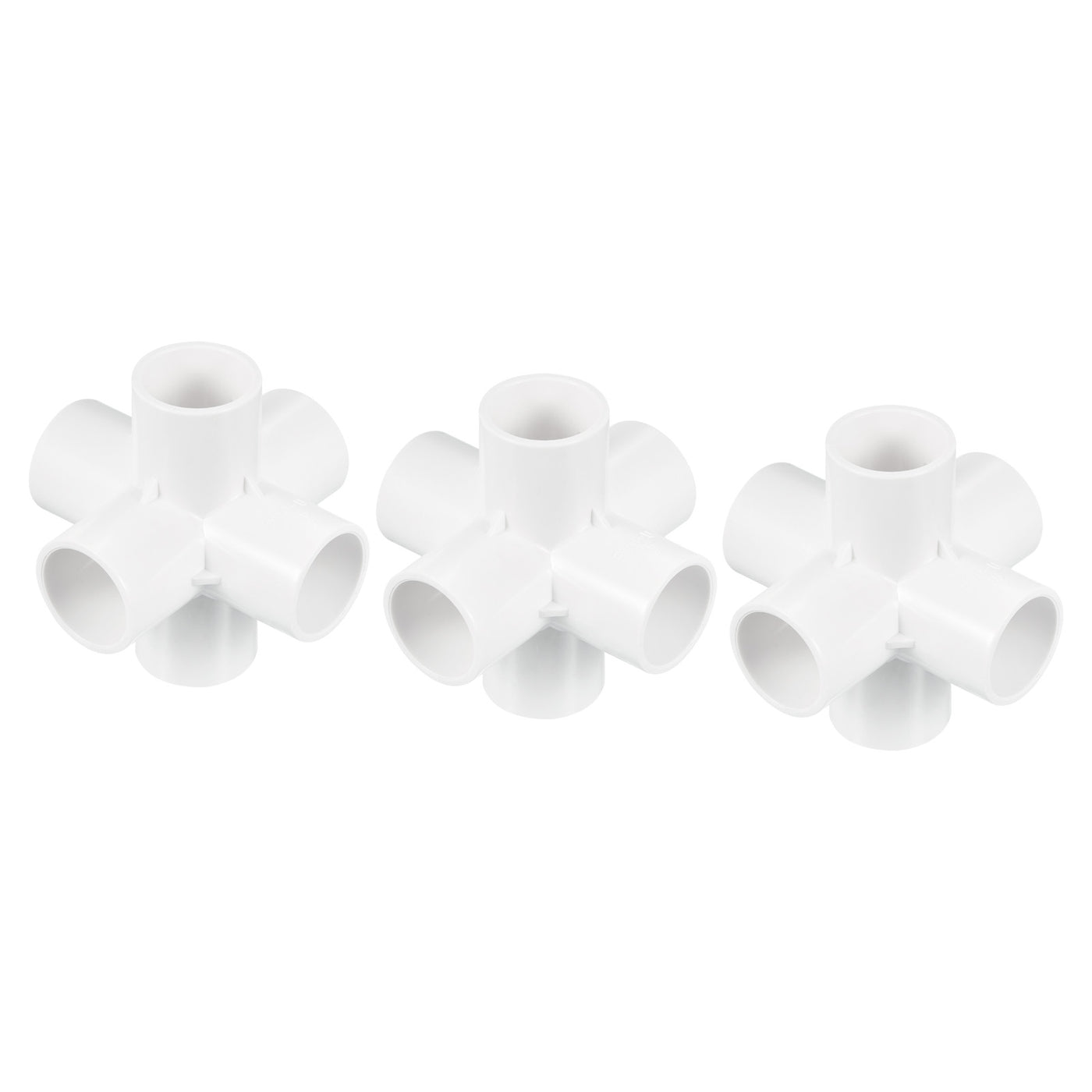 Harfington 25mm PVC Pipe Fittings 3pcs 6 Way Elbow Water Joint Connectors Adapters