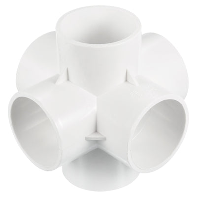 Harfington 50mm PVC Pipe Fittings 6 Way Elbow Water Joint Connectors Adapters