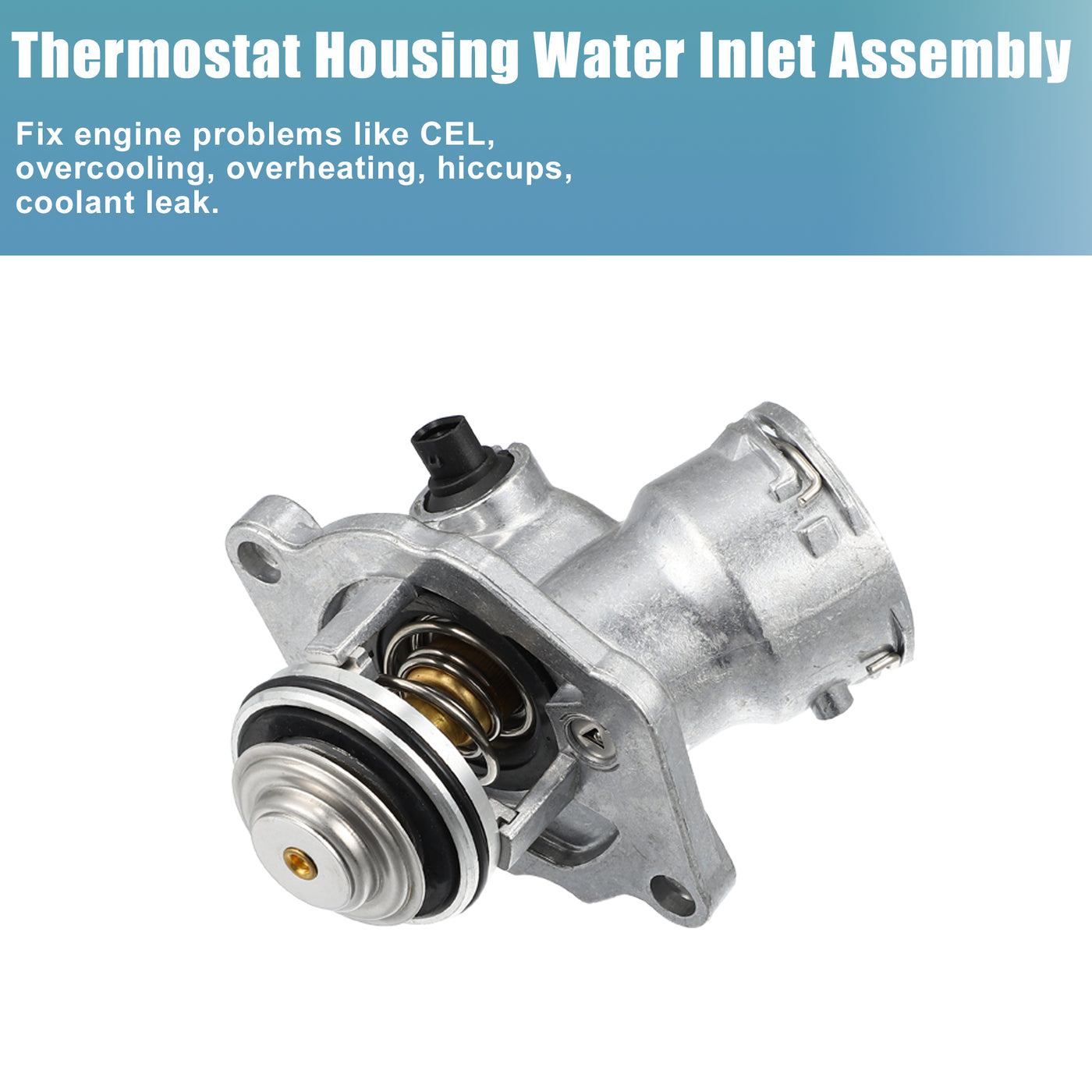 X AUTOHAUX 2722000115 Engine Coolant Thermostat Housing Assembly for Mercedes-Benz C250 C280 C300 CLK350 ML350 ML450 R350 S400 SLK280 SLK300 SLK350 2005-2012 2722000415