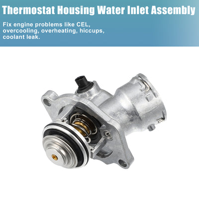 Harfington 2722000115 Engine Coolant Thermostat Housing Assembly for Mercedes-Benz C250 C280 C300 CLK350 ML350 ML450 R350 S400 SLK280 SLK300 SLK350 2005-2012 2722000415