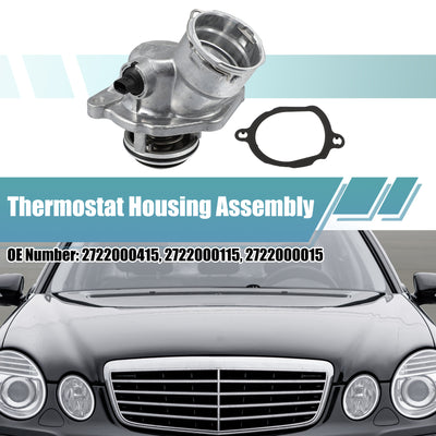 Harfington 2722000115 Engine Coolant Thermostat Housing Assembly for Mercedes-Benz C250 C280 C300 CLK350 ML350 ML450 R350 S400 SLK280 SLK300 SLK350 2005-2012 2722000415