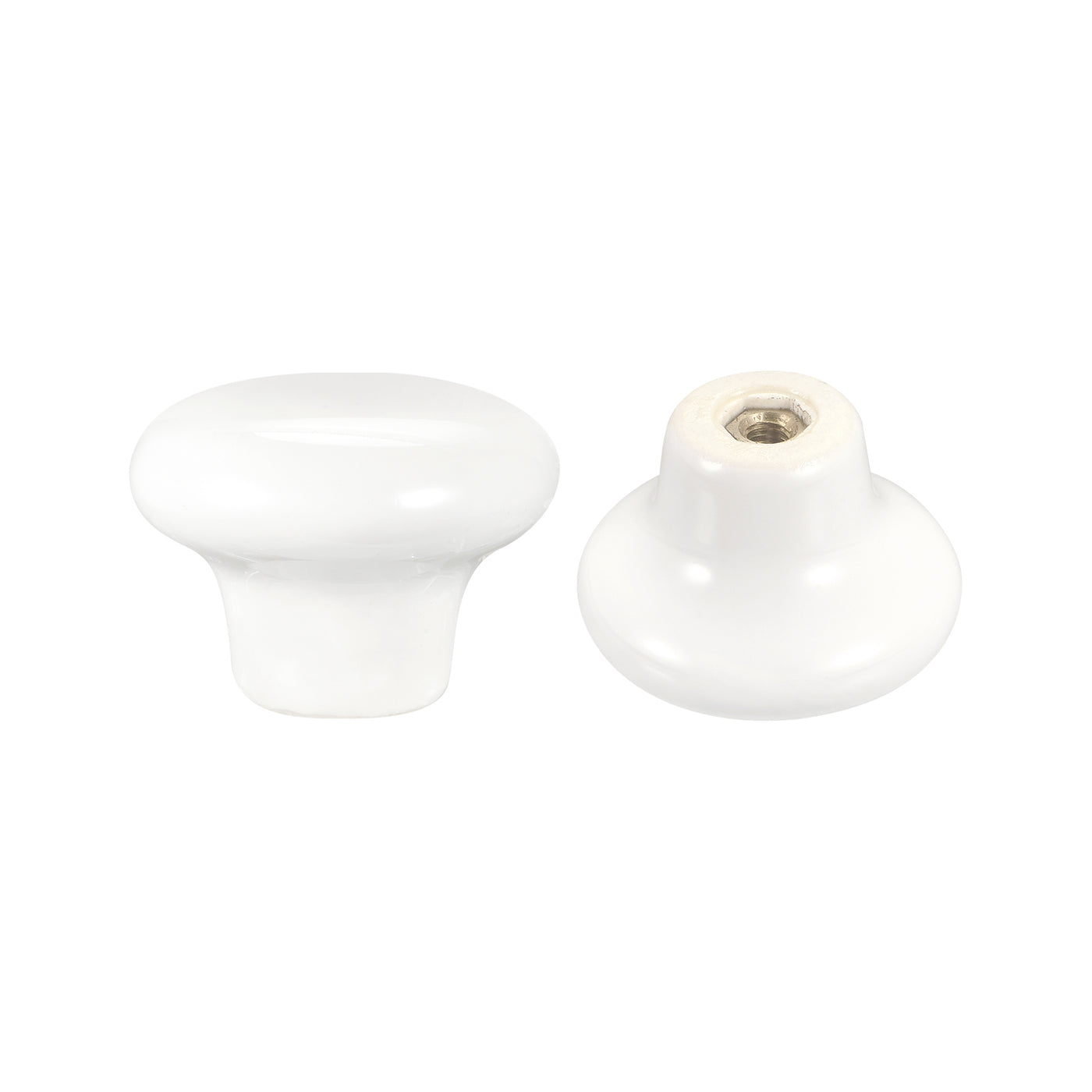 uxcell Uxcell Ceramic Drawer Knobs 10pcs Mushroom Shape Pulls 0.94"x1.26" for Dresser(White)