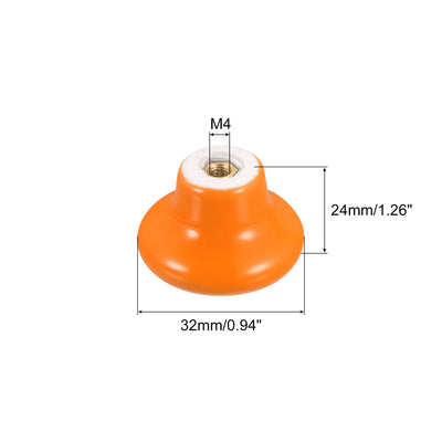 Harfington Uxcell Ceramic Drawer Knobs 6pcs Mushroom Shape Pulls 0.94"x1.26" for Dresser(Orange)
