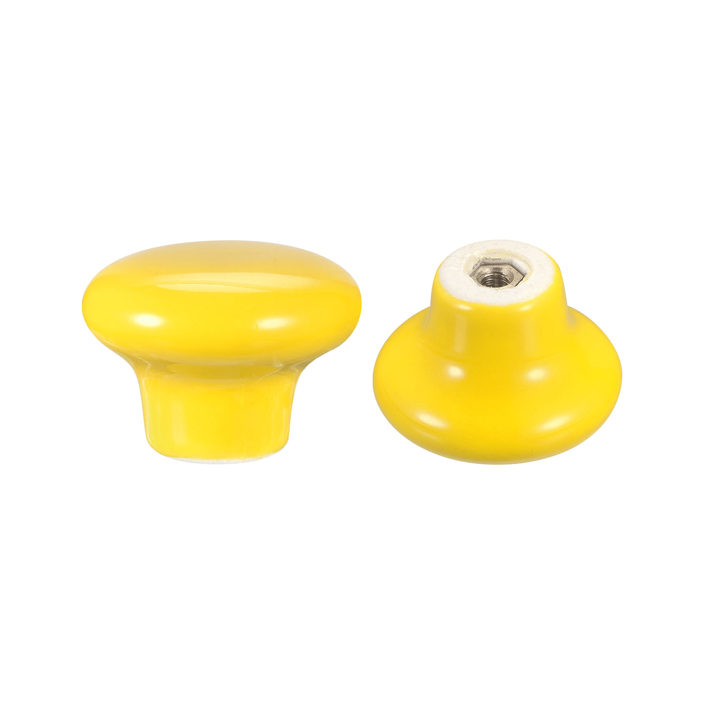 uxcell Uxcell Ceramic Drawer Knobs 15pcs Mushroom Shape Pulls 0.94"x1.26" for Dresser(Yellow)