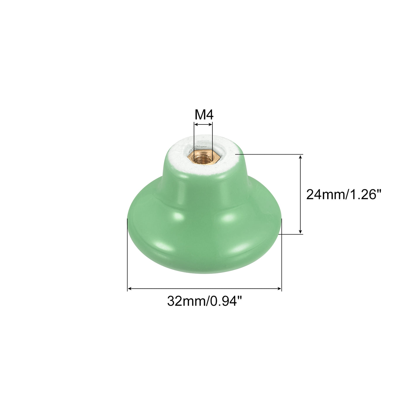 uxcell Uxcell Ceramic Drawer Knobs 6pcs Mushroom Shape Pulls 0.94"x1.26" for Dresser(Green)