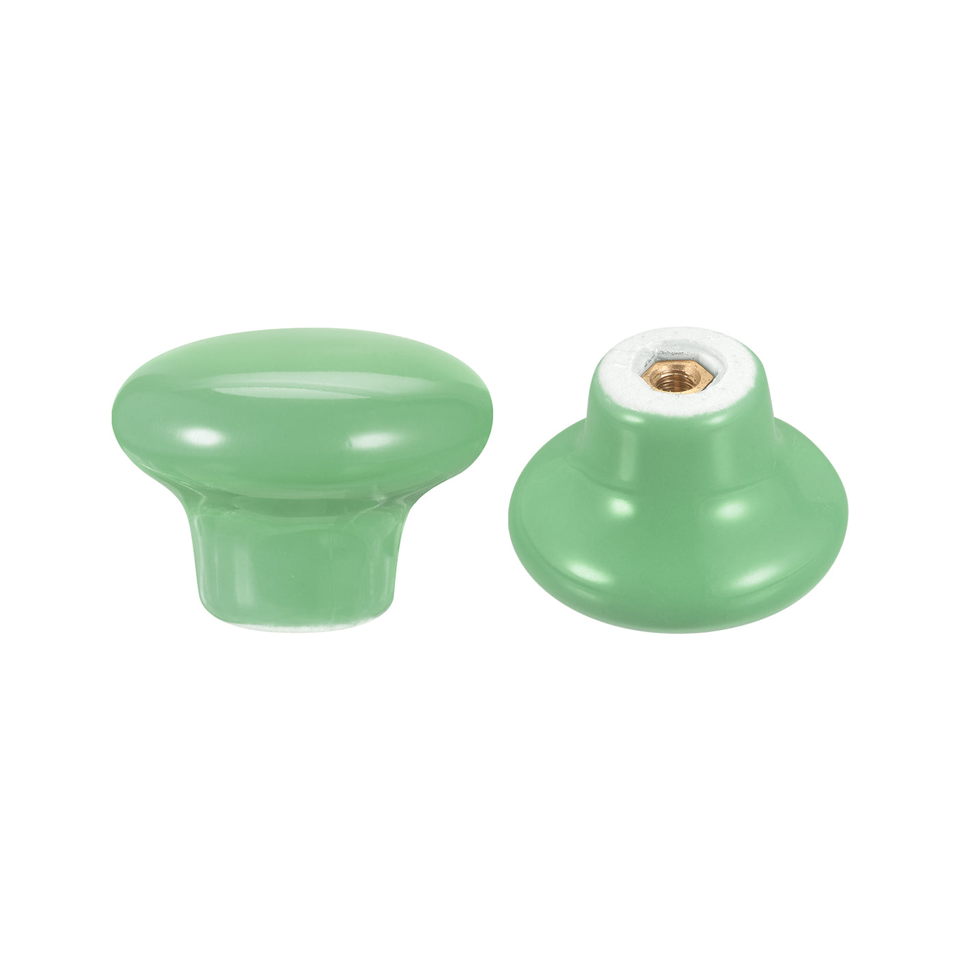 uxcell Uxcell Ceramic Drawer Knobs 10pcs Mushroom Shape Pulls 0.94"x1.26" for Dresser(Green)
