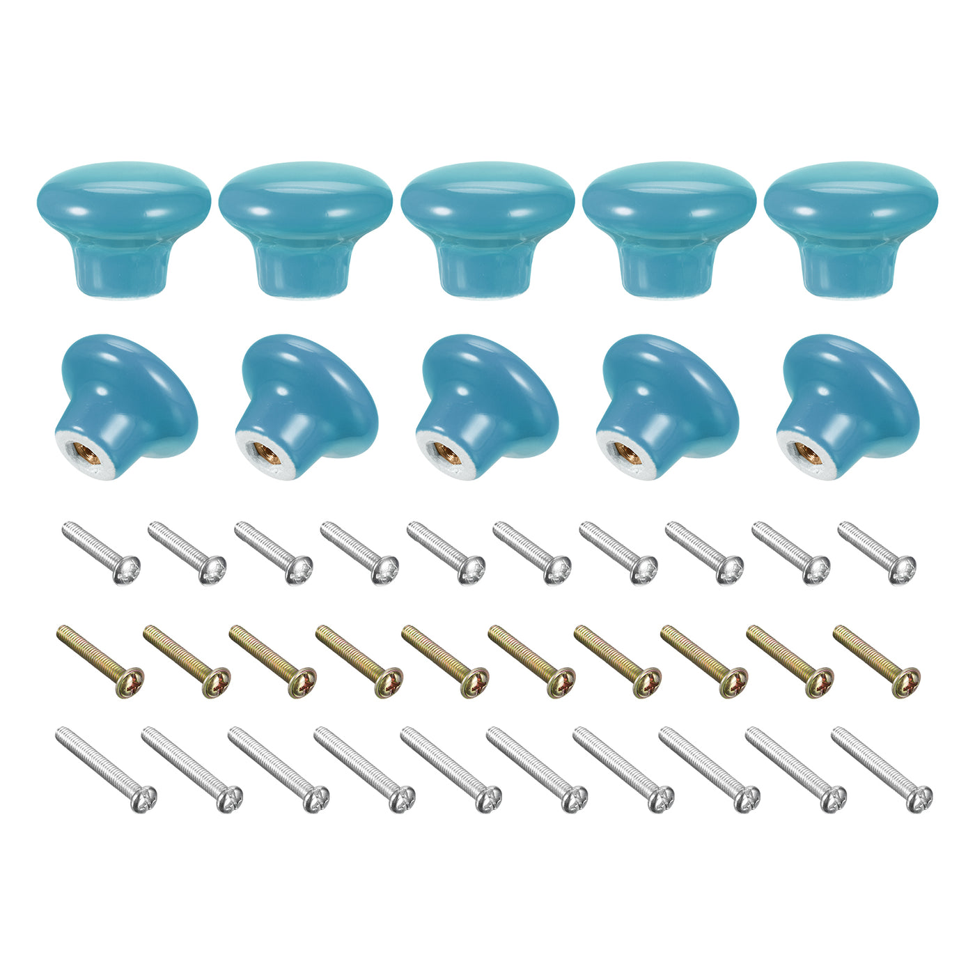 uxcell Uxcell Ceramic Drawer Knobs 10pcs Mushroom Shape Pulls 0.94"x1.26" for Dresser(Blue)