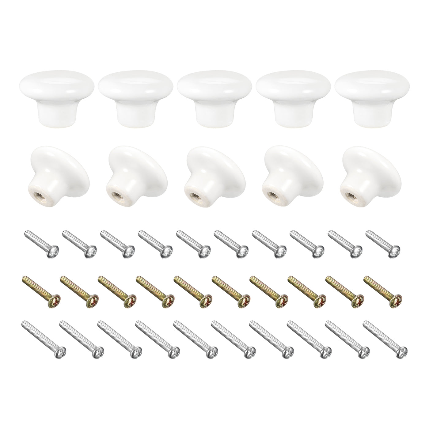uxcell Uxcell Ceramic Drawer Knobs 10pcs Mushroom Shape Pulls 1.1"x1.5" for Dresser(White)
