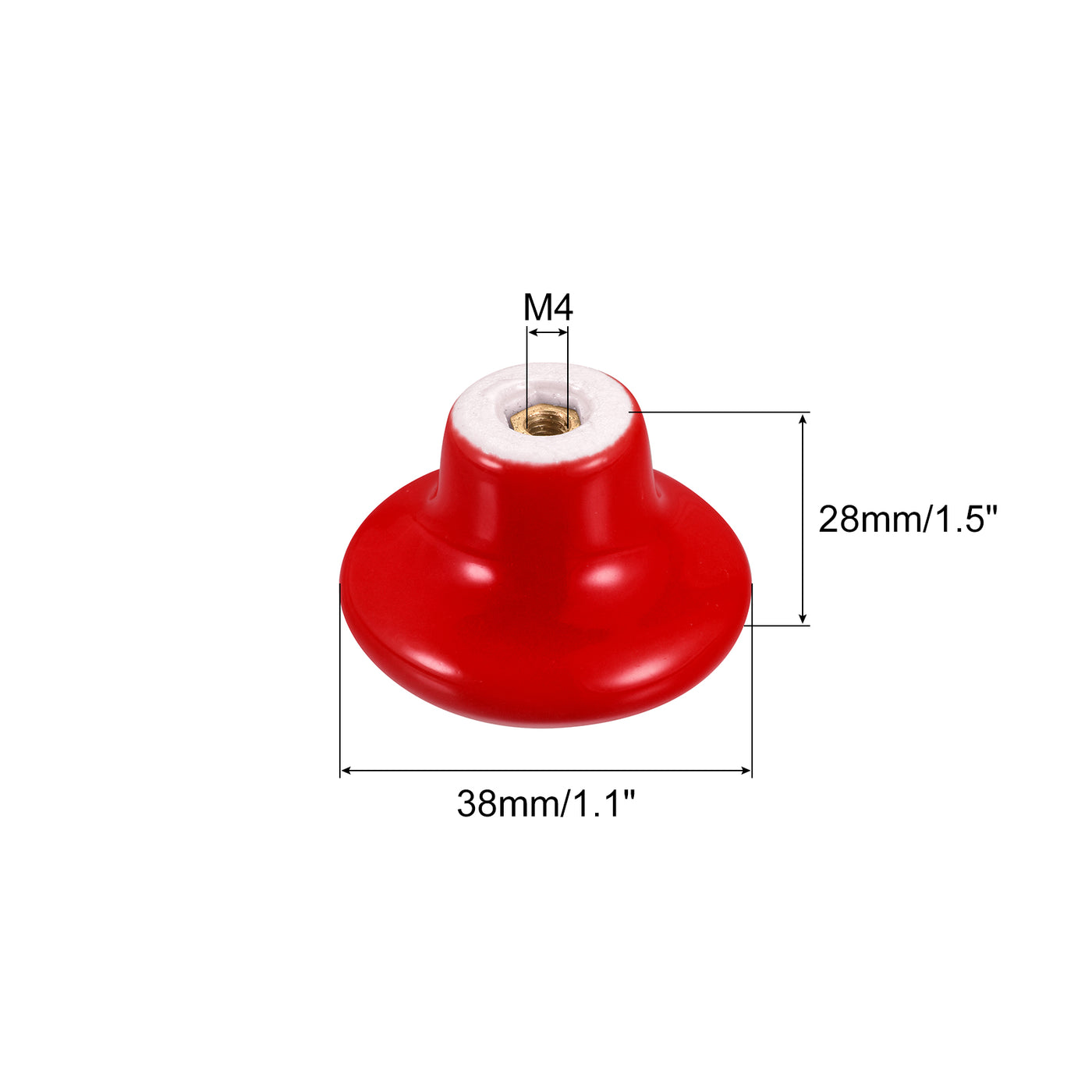 uxcell Uxcell Ceramic Drawer Knobs 15pcs Mushroom Shape Pulls 1.1"x1.5" for Dresser(Red)