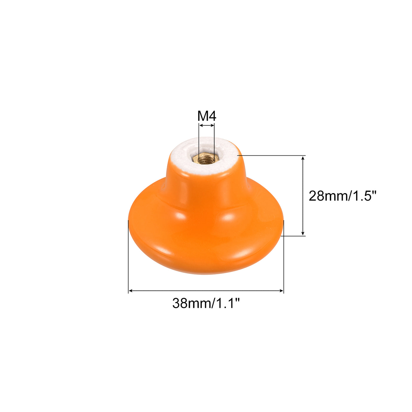 uxcell Uxcell Ceramic Drawer Knobs 6pcs Mushroom Shape Pulls 1.1"x1.5" for Dresser(Orange)