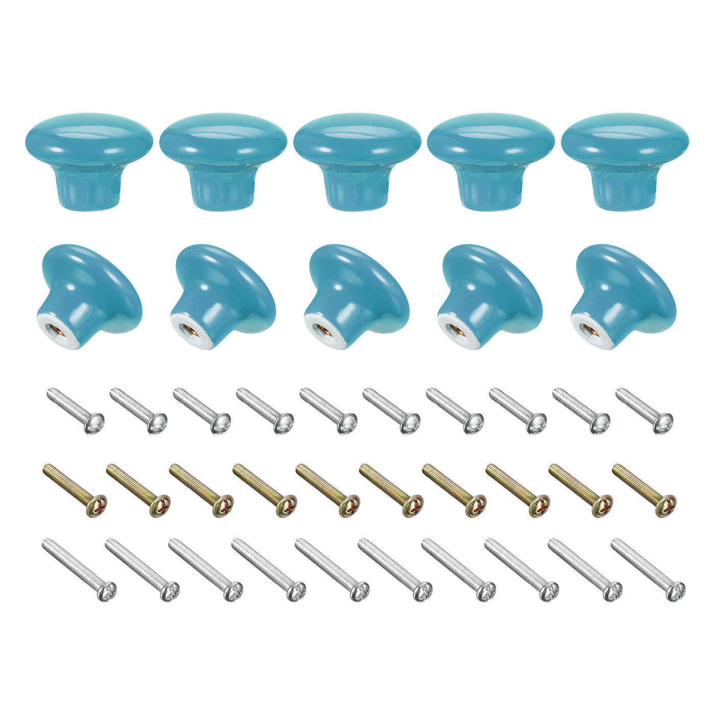 uxcell Uxcell Ceramic Drawer Knobs 10pcs Mushroom Shape Pulls 1.1"x1.5" for Dresser(Blue)